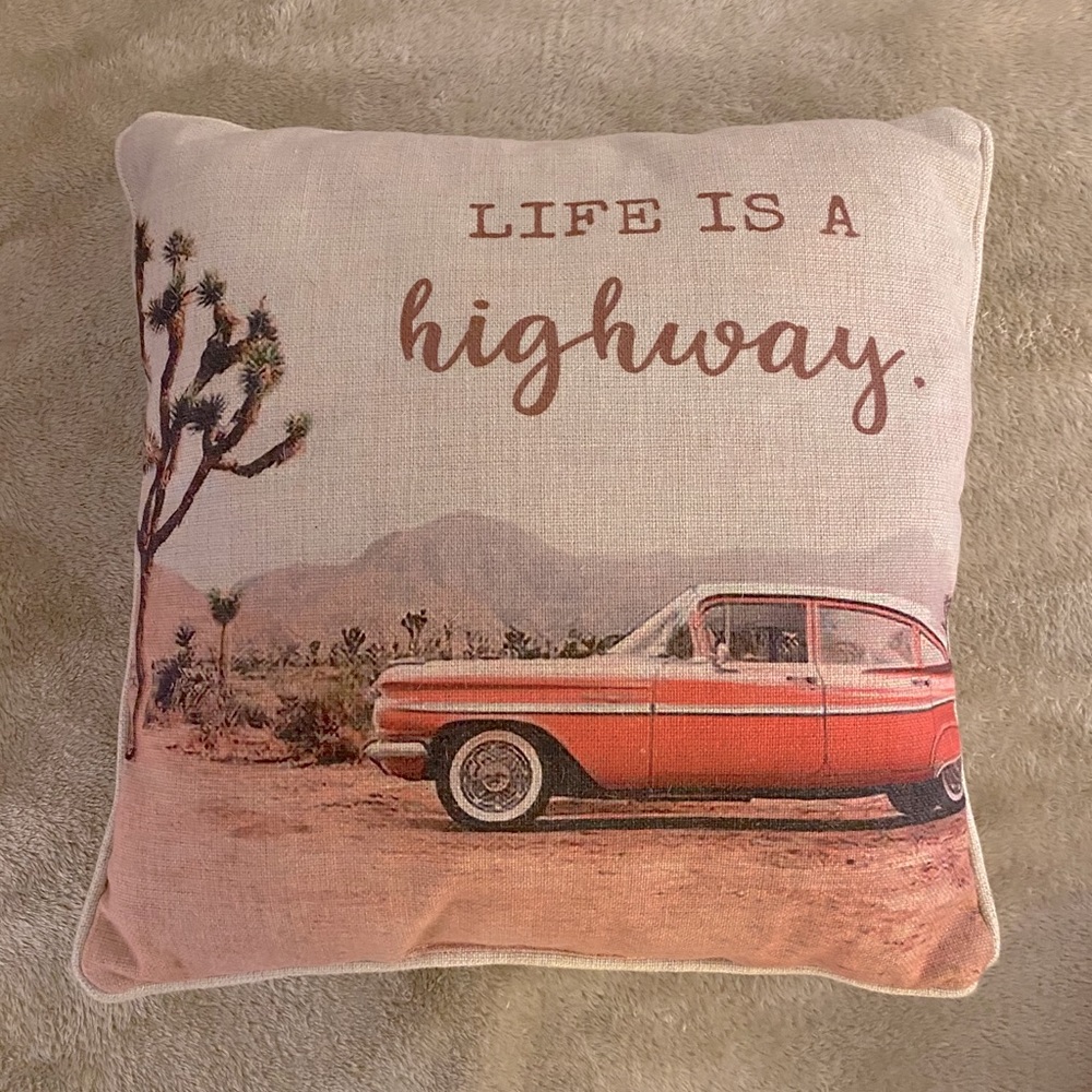 “Life is a Highway” Throw Pillow